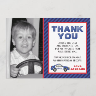 Politie Dank je kaart - Politie Birthday Party