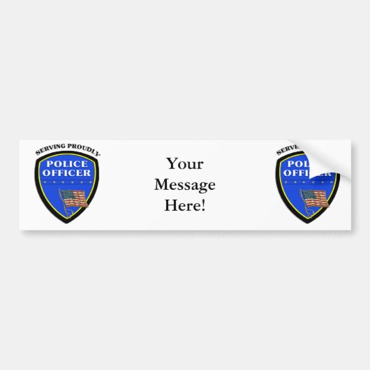 Politie die trots bedient bumpersticker (Voorkant)