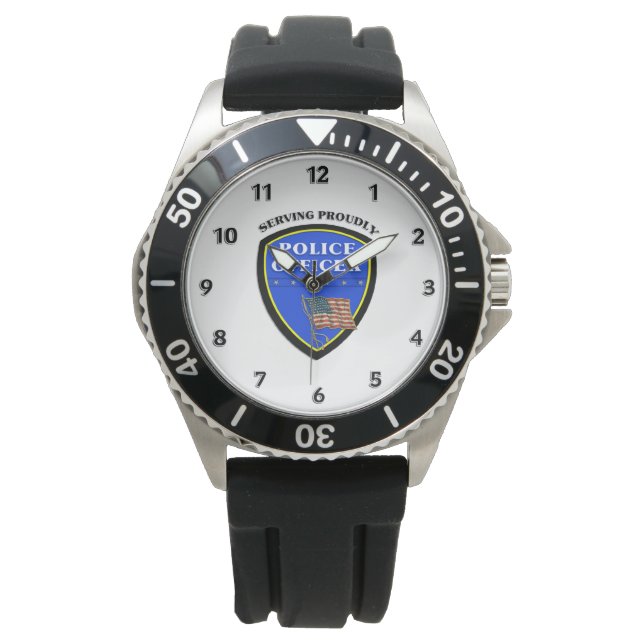Politie die trots bedient horloge (Voorkant)
