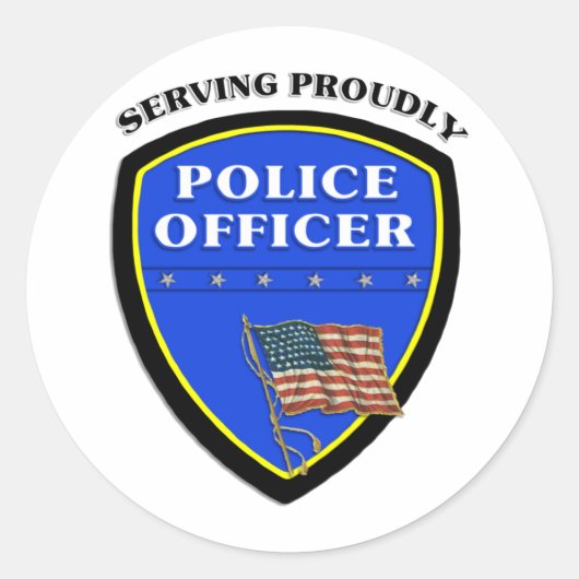 Politie die trots bedient ronde sticker (Voorkant)
