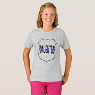 Politie Dochter Schild Dunne Blauwe Lijn Meisjes' T-shirt