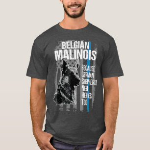 Politie Dog Malinois T shirt Funny K9 Thin Blue