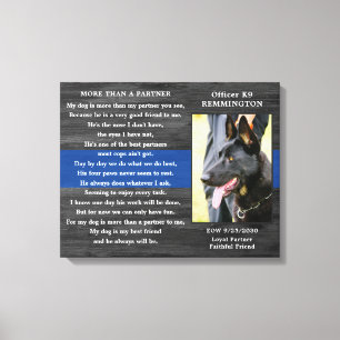 Politie Dog Memorial Fallen Officer Politie K9 Fot Canvas Afdruk