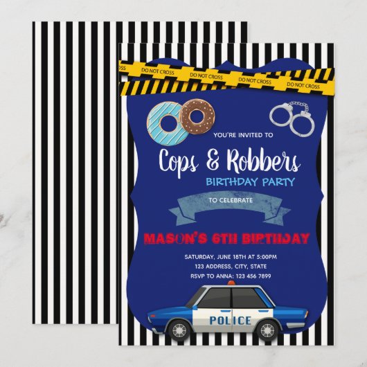 Politie doneert feestelijke uitnodiging (Voorkant / Achterkant)