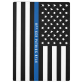 Politie Dunne Blauwe Lijn Amerikaanse Vlag Aangepa Klembord (Achterkant)