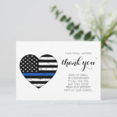 Politie Dunne Blauwe Lijn Amerikaanse Vlag Dank u  Bedankkaart (Staand voorkant)