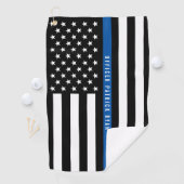 Politie Dunne Blauwe Lijn Amerikaanse Vlag Monogra Golfhanddoek (Insitu)
