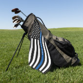 Politie Dunne Blauwe Lijn Amerikaanse Vlag Monogra Golfhanddoek (Groen)