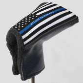 Politie Dunne Blauwe Lijn Amerikaanse Vlag Monogra Golfheadcover (3/4 voorkant)