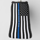 Politie Dunne Blauwe Lijn Amerikaanse Vlag Monogra Golfheadcover (Draai 90)