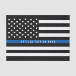 Politie Dunne Blauwe Lijn Amerikaanse Vlag Naam to Tissuepapier