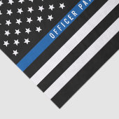Politie Dunne Blauwe Lijn Amerikaanse Vlag Naam to Tissuepapier (Detail)
