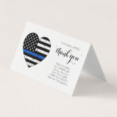 Politie dunne blauwe lijn gepersonaliseerd dank u visitekaartje (Voorkant)