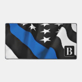 Politie Dunne Blauwe Lijn Gepersonaliseerde Modern Bureaumat (Voorkant)