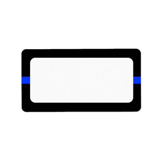 Politie Dunne Blauwe Lijn Leeg Adres Etiket (Voorkant)