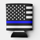 Politie Dunne blauwe lijn ondersteuning Blikjeskoeler (Achterkant)