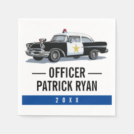 Politie Dunne Blauwe Lijn  Politieauto Monogram Servet