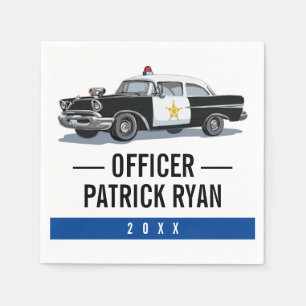 Politie Dunne Blauwe Lijn  Politieauto Monogram Servet