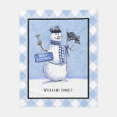 Politie Dunne Blauwe Lijn Vlag Vrolijk Kerstmis Sn Fleece Deken (Voorkant)