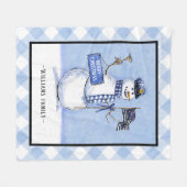 Politie Dunne Blauwe Lijn Vlag Vrolijk Kerstmis Sn Fleece Deken (Voorkant (Horizontaal))