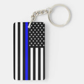politie dunne blauwe lijn vlag vs verenigde staten sleutelhanger (achterkant)
