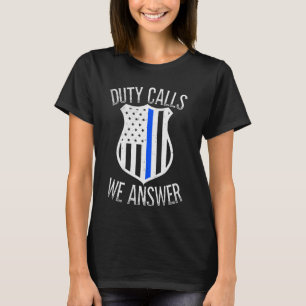 Politie eert de lijn Respect Blue Flag Officer WO T-shirt
