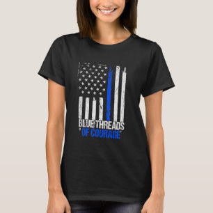 Politie eert de lijn Respect Blue Flag Officer WO T-shirt