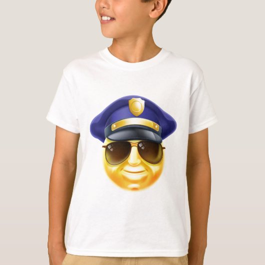 Politie Emoji Emoticon T-shirt (Voorkant)
