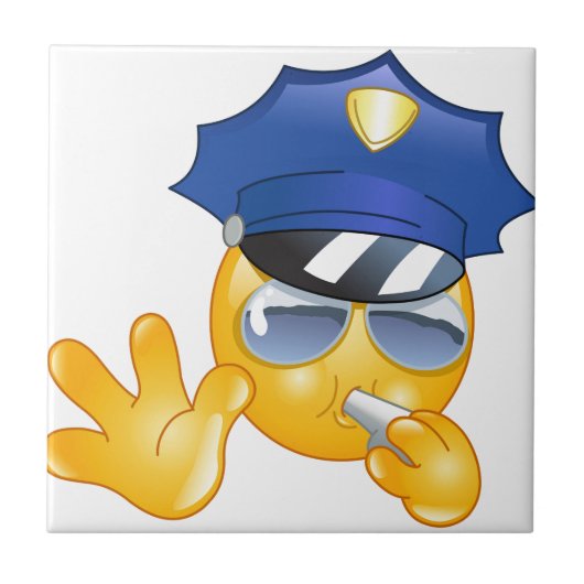politie emoji tegeltje (Voorkant)