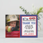 Politie en brand dank u kaart met foto (Staand voorkant)