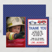 Politie en brand dank u kaart met foto (Voorkant / Achterkant)