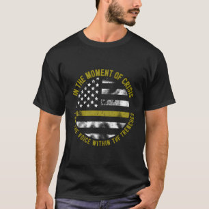 Politie en brandweer dunne gouden lijn t-shirt