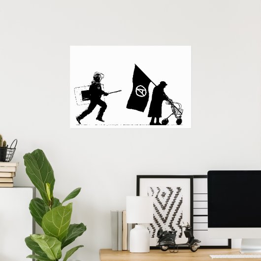 Politie en oma poster (Thuiskantoor)