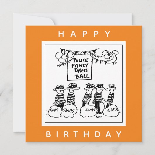 Politie Fancy Dress Ball Cartoon Kaart (Voorkant)