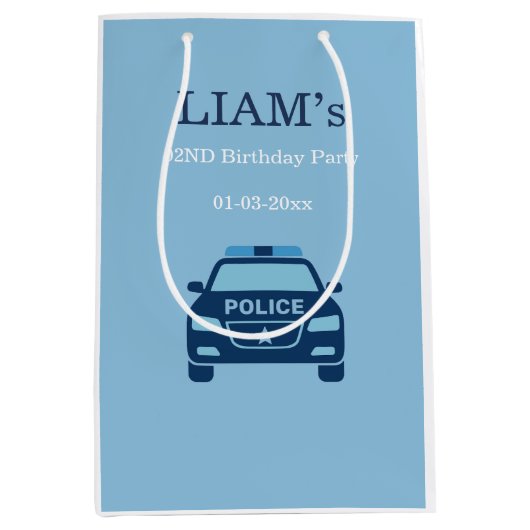 Politie Feestcadeautas Medium Cadeauzakje (Voorkant)