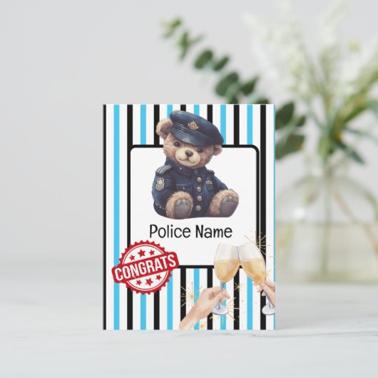 Politie Felicitaties Ansichtkaart Briefkaart (Staand voorkant)