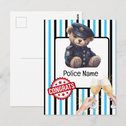 Politie Felicitaties Ansichtkaart Briefkaart (Voorkant / Achterkant)