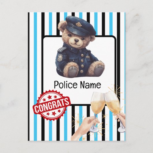 Politie Felicitaties Ansichtkaart Briefkaart (Voorkant)