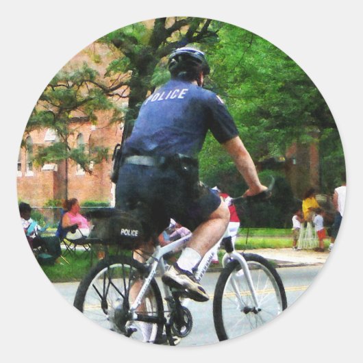 Politie fietspatrouille ronde sticker (Voorkant)