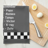 Politie fonetisch alfabet houtskool grijs theedoek (Quarter Fold)