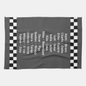 Politie fonetisch alfabet houtskool grijs theedoek (Horizontaal)