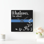 Politie Fungerend pensioen Thin Blue Line Vierkante Klok (Huis)