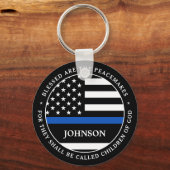 Politie gepersonaliseerd gebukt gaan onder de vred sleutelhanger (Voorkant)