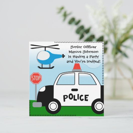 Politie Gepersonaliseerd uitnodiging (Staand voorkant)