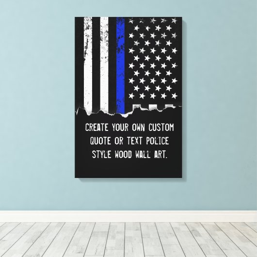 Politie gestileerde Amerikaanse vlag aangepaste te Canvas Afdruk (Insitu (Houten vloer))