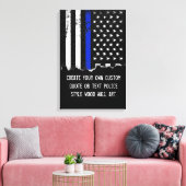 Politie gestileerde Amerikaanse vlag aangepaste te Canvas Afdruk (Insitu (Woonkamer))