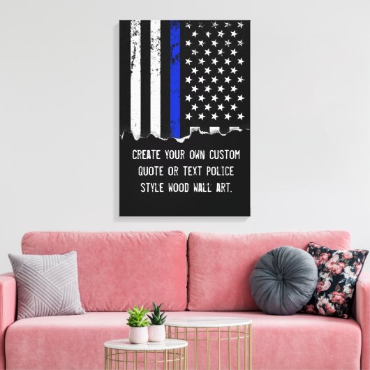 Politie gestileerde Amerikaanse vlag aangepaste te Canvas Afdruk (Insitu (Woonkamer))