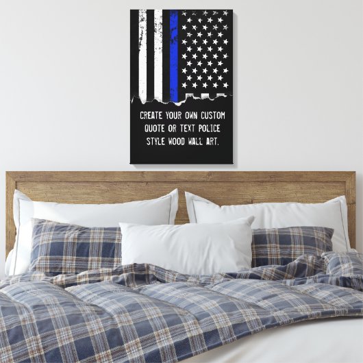 Politie gestileerde Amerikaanse vlag aangepaste te Canvas Afdruk (Insitu (Slaapkamer))