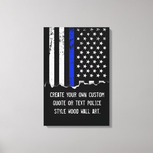Politie gestileerde Amerikaanse vlag aangepaste te Canvas Afdruk (Voorkant)