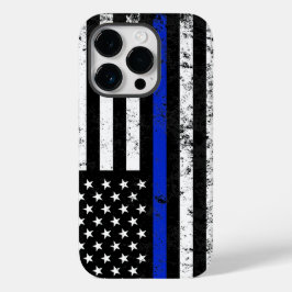 Politie gestileerde verontruste Amerikaanse vlag Case-Mate iPhone 14 Pro Hoesje